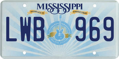 MS license plate LWB969