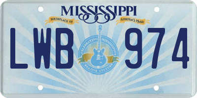 MS license plate LWB974