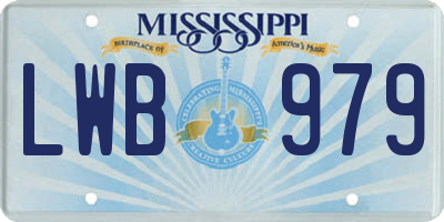 MS license plate LWB979