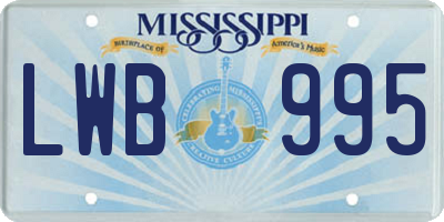 MS license plate LWB995