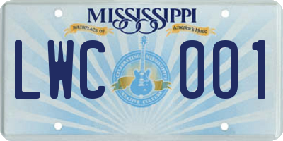 MS license plate LWC001