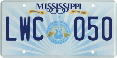 MS license plate LWC050