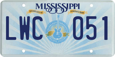MS license plate LWC051