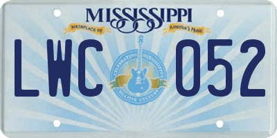 MS license plate LWC052
