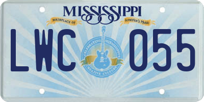 MS license plate LWC055