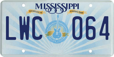 MS license plate LWC064