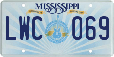 MS license plate LWC069