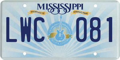 MS license plate LWC081