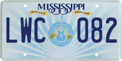 MS license plate LWC082