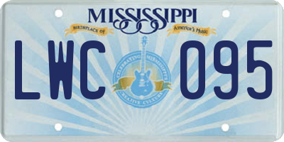 MS license plate LWC095
