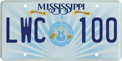 MS license plate LWC100