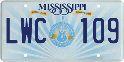 MS license plate LWC109