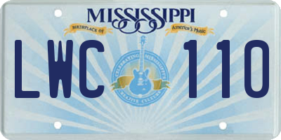 MS license plate LWC110
