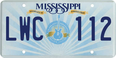 MS license plate LWC112