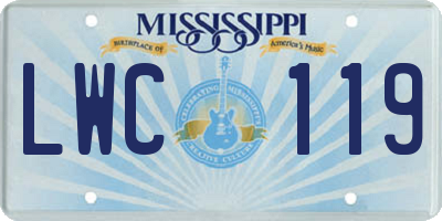 MS license plate LWC119