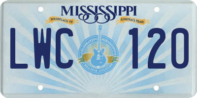 MS license plate LWC120