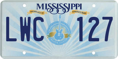 MS license plate LWC127