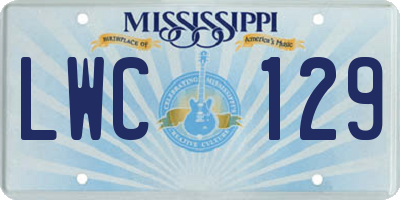 MS license plate LWC129