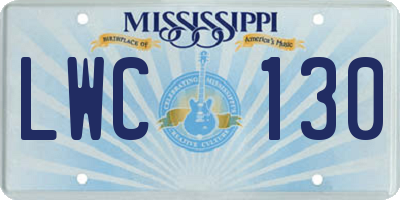 MS license plate LWC130