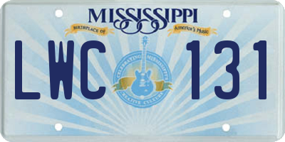 MS license plate LWC131