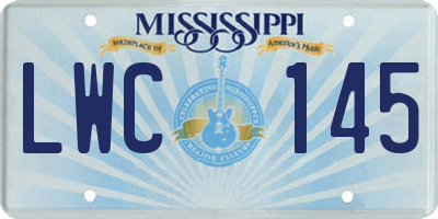 MS license plate LWC145
