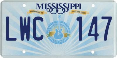 MS license plate LWC147