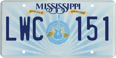MS license plate LWC151