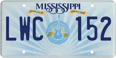 MS license plate LWC152