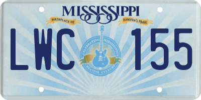 MS license plate LWC155