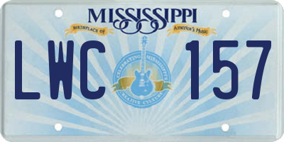 MS license plate LWC157