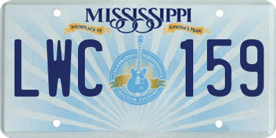 MS license plate LWC159
