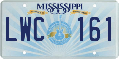 MS license plate LWC161