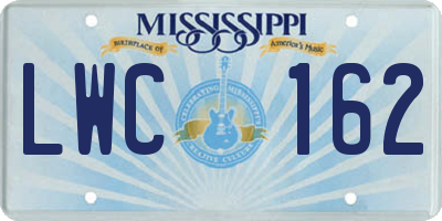 MS license plate LWC162