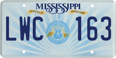 MS license plate LWC163