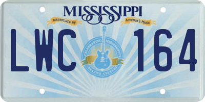MS license plate LWC164