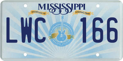 MS license plate LWC166