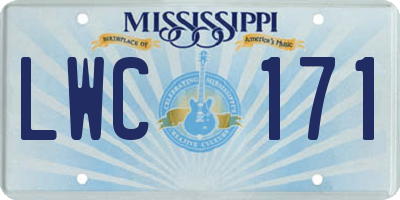 MS license plate LWC171