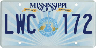 MS license plate LWC172