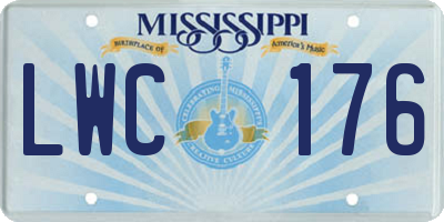 MS license plate LWC176