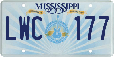 MS license plate LWC177