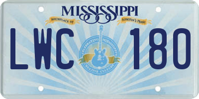 MS license plate LWC180