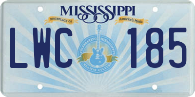MS license plate LWC185