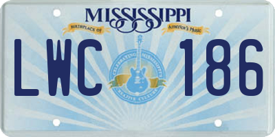 MS license plate LWC186