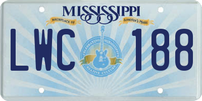 MS license plate LWC188