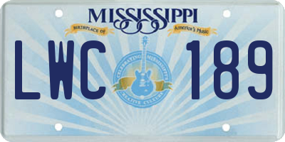MS license plate LWC189