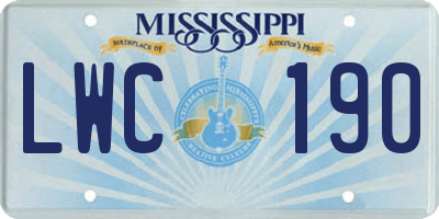 MS license plate LWC190