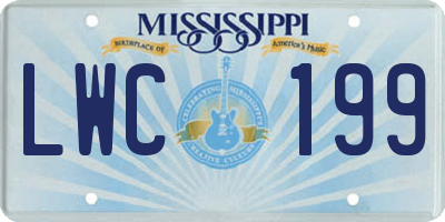 MS license plate LWC199