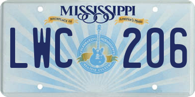 MS license plate LWC206