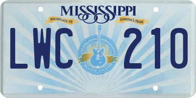 MS license plate LWC210