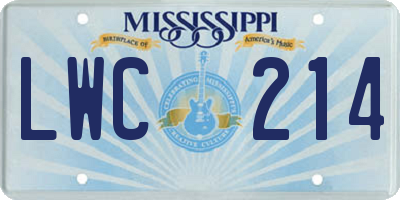 MS license plate LWC214